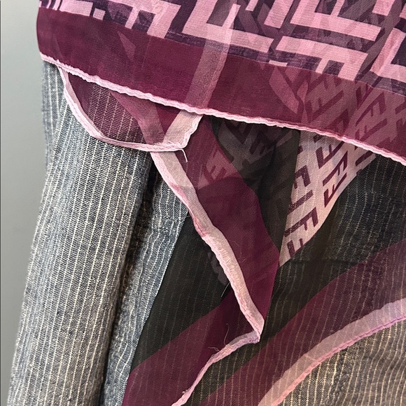 Fendi silk scarf featuring the brand's iconic Zucca logo pattern - Picture 6 of 15